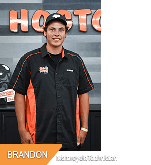 Brandon, Motorcycle Service Technician at Hogtown Cycles
