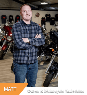 Matt Koricina, Owner & Motorcycle Service Technician at Hogtown Cycles in Lucan, Ontario
